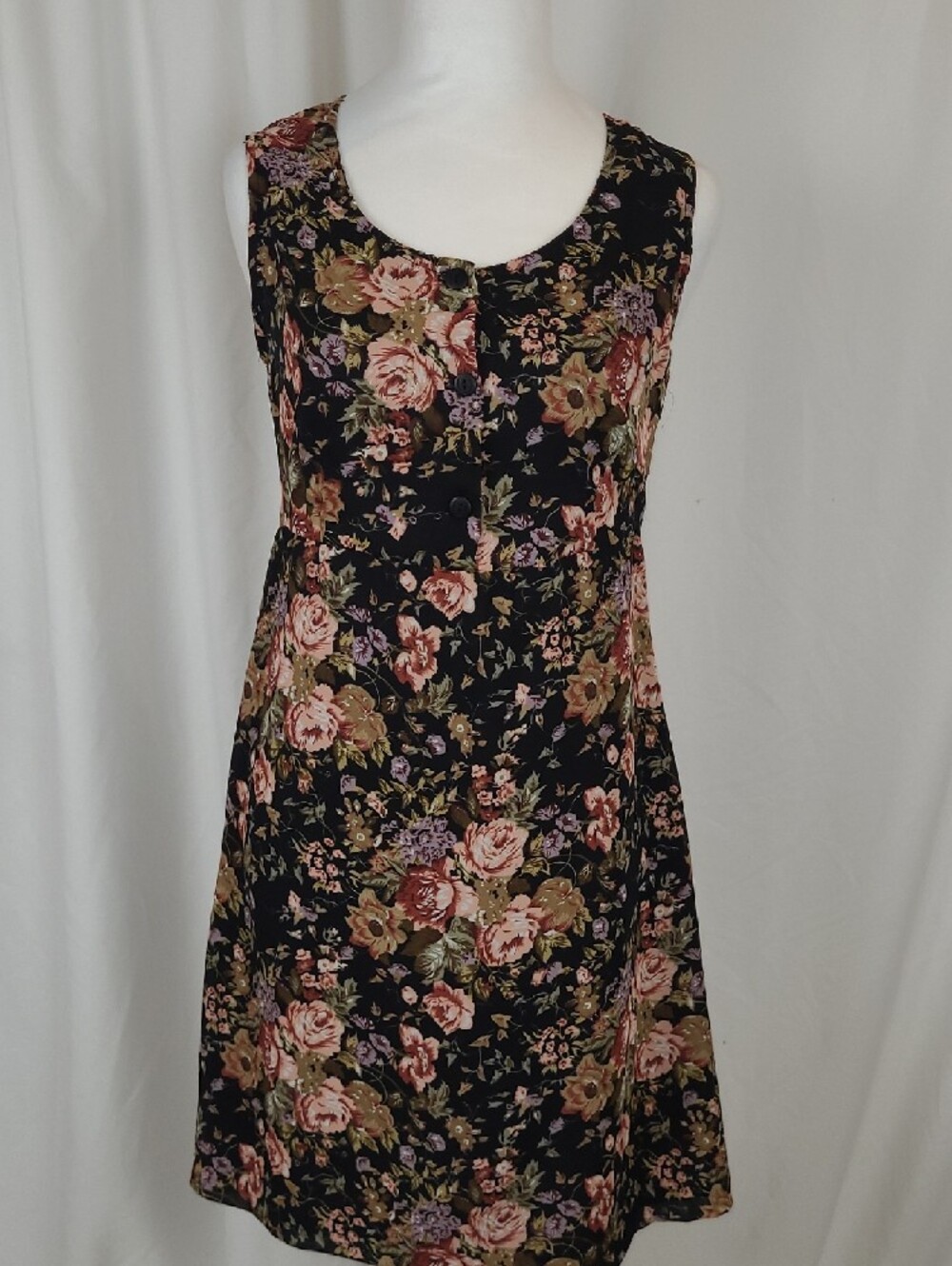 Vintage 90s 🇨🇦 Rodan Montreal Floral Burgundy Midi Dress NWOT Size 5/6